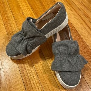 Topshop gray flannel slip-on sneakers, size 37